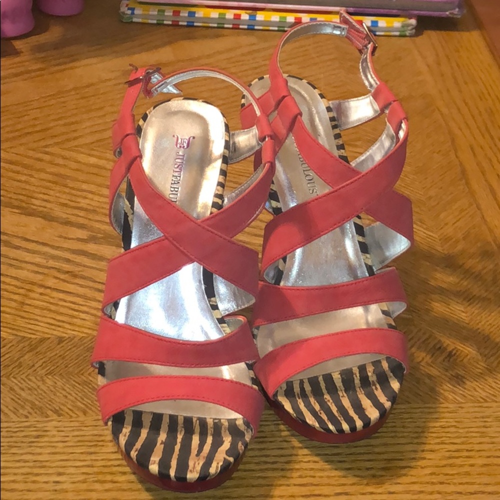 JustFab Red Orange Heels. 10M